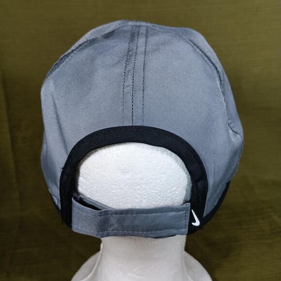 Nike Featherlight Hat Cap Strap Back One Size Gray Black Dri-FIT Running - Picture 3 of 9
